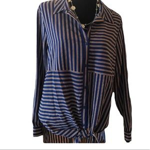 DR2 High/low striped TUNIC TOP SIZE XL